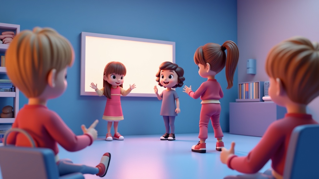 Colorful AI-generated video storyboard