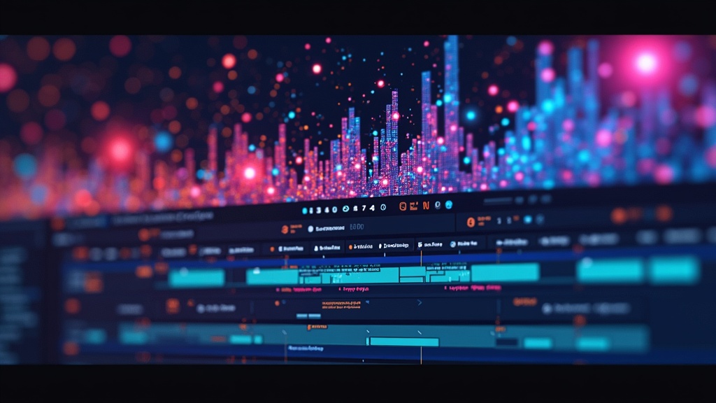 Colorful AI-generated visuals representing the creative video process