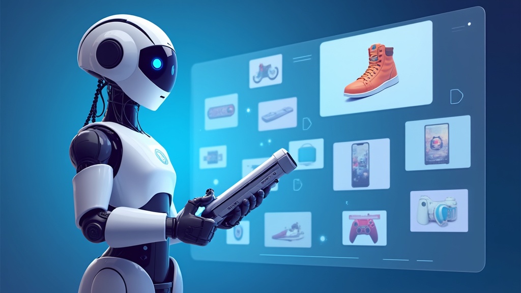 AI chatbot recommending tech gadgets on a sleek digital interface