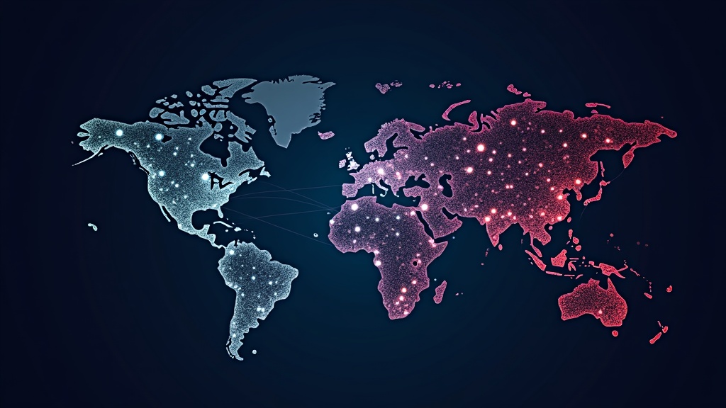 Colorful network representation of automated AI systems working together