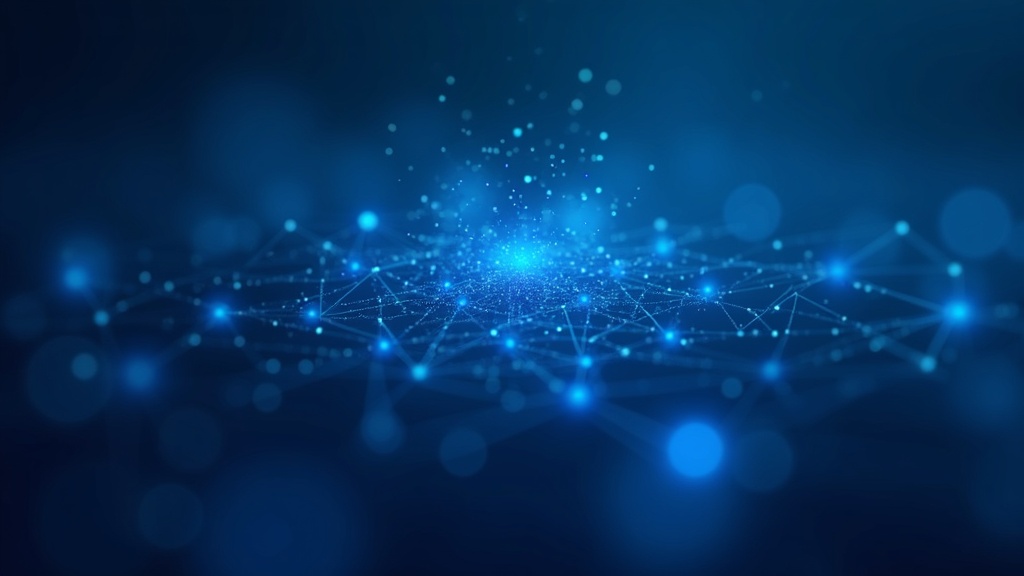 Futuristic AI concept with digital connections on a blue background