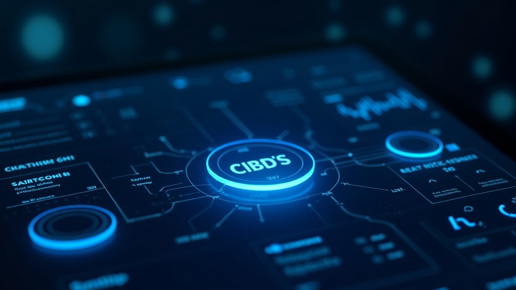 Futuristic digital chatbot interface on a glowing network background