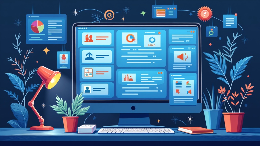 Graphic of AI analyzing and organizing content topics