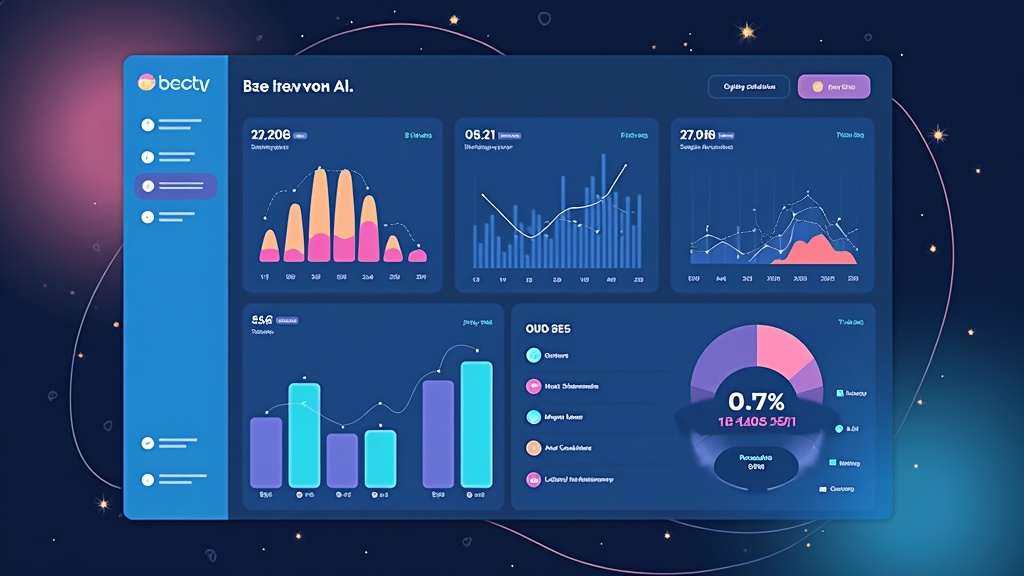 Minimal abstract AI personalization dashboard with charts